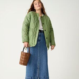 J. Crew Reversible Puffer Jacket with PrimaLoft Utility Green XS NWT